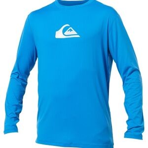 Quiksilver Youth Solid Streak Blue Long Sleeve Swim Rashguard